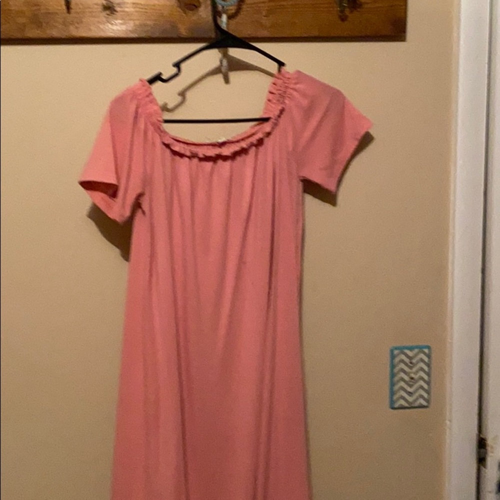 Pink off the shoulder dress